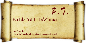 Palásti Tímea névjegykártya